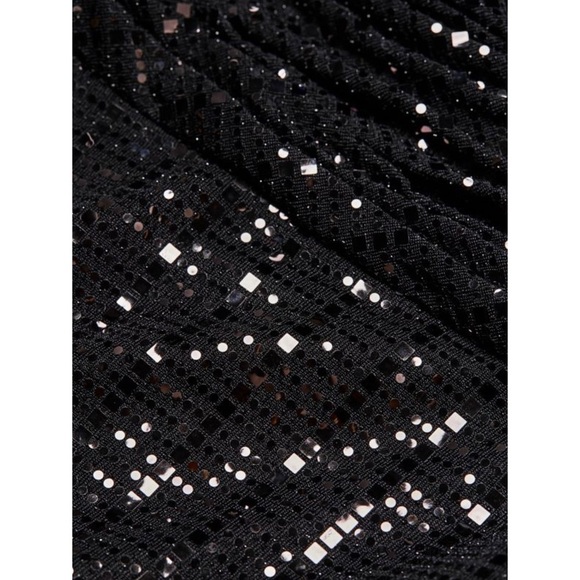 NWT Badgley Mischka Sequin Flutter Sleeve Sheath Dress Sparkle Party Black Sz 2 - Picture 17 of 17